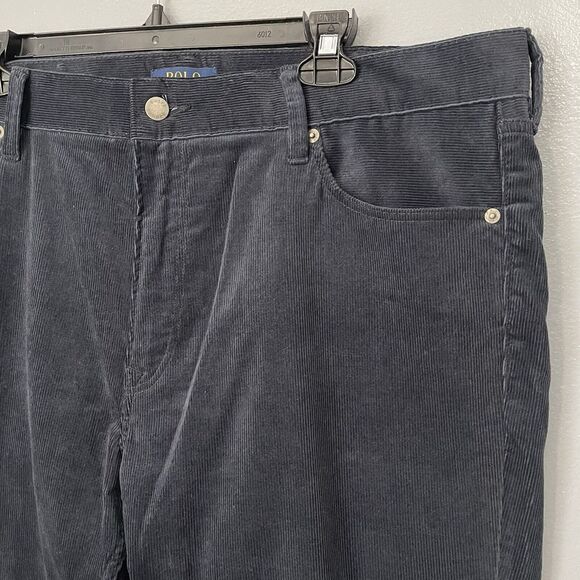 Polo Ralph Lauren Corduroy Pants Mens 38x30‎ Blue Slim Straight Leg Fit Chino - Picture 2 of 6